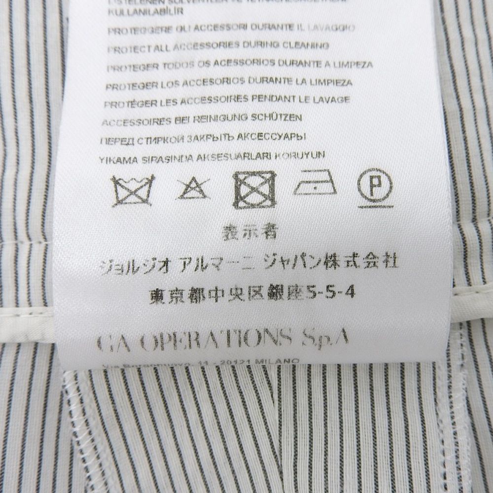 美品 ジョルジオアルマーニ リネン/シルク スラックス パンツ ストライプ ５２ GIORGIO ARMANI ジョルジオアルマーニ 美品 リネンシルク