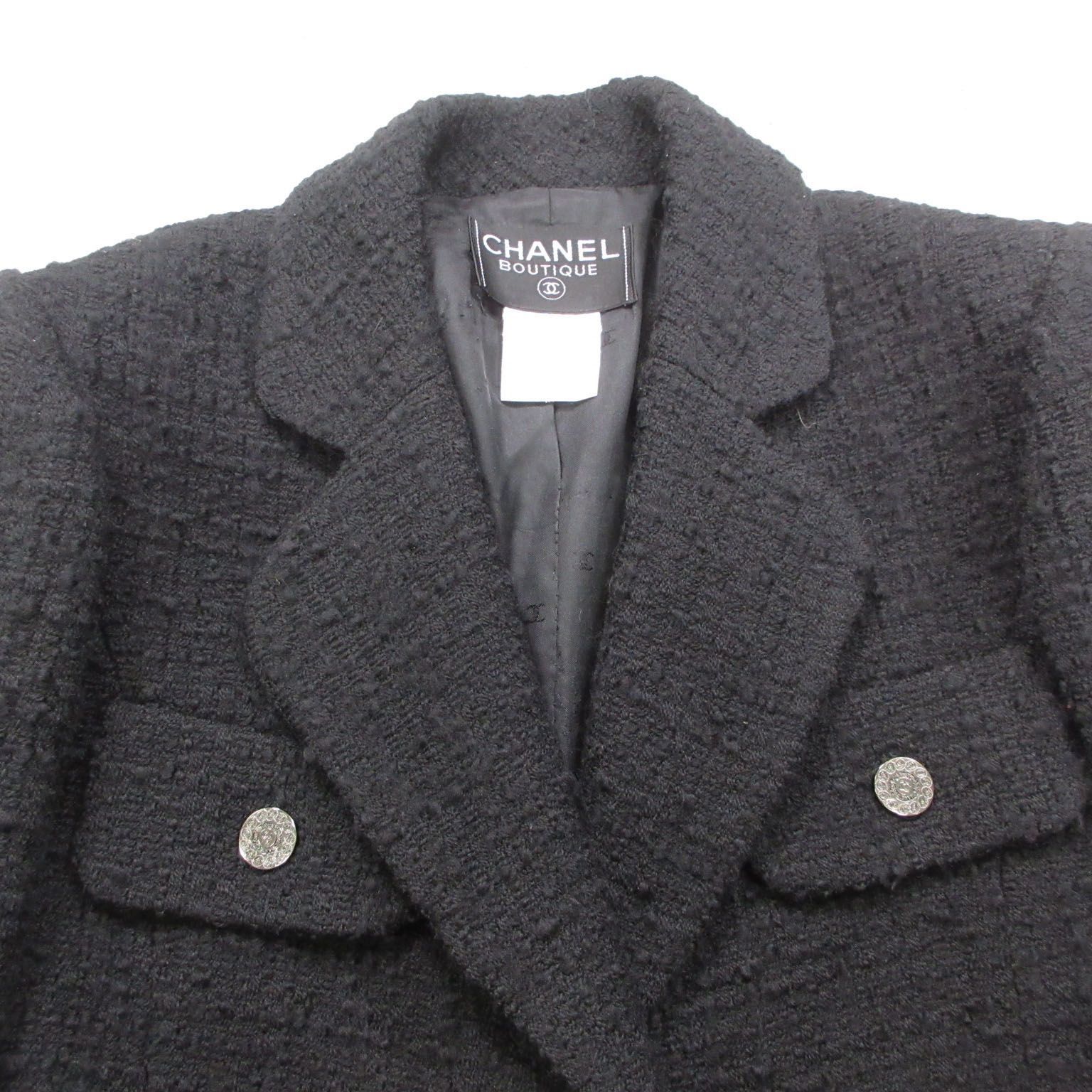 CHANEL シャネル　ユニフォーム　ココマークボタン　ツイード　ブラック CHANEL シャネル ココボタン ツイード ジャケット ウール