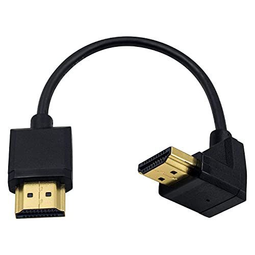 下向き HDMI Duttek HDMI2.0ケーブル，0.15m 短いHDMI ケーブル，L型HDMI アダプタ 下向き 90 度HDMI オスオスケーブル，超極細1080P HDMIケーブル 4k タイプAオス - タイプAオス