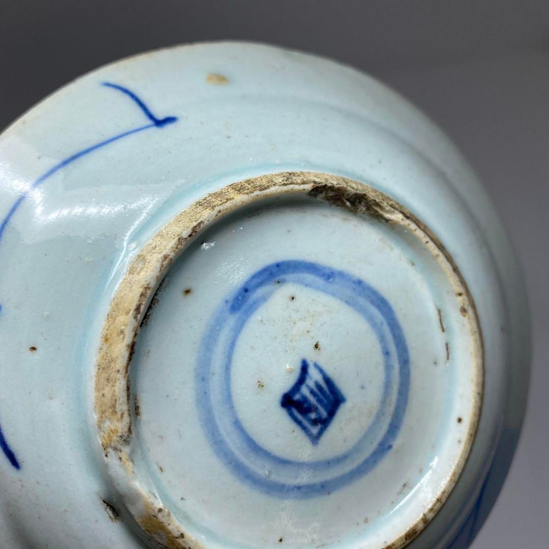 中国清時代　青花皿　直径 28.6㎝ 中国清朝時代 新渡青花皿6枚 木箱付 直径11.3㎝ 東Y6-1218④ - メルカリ