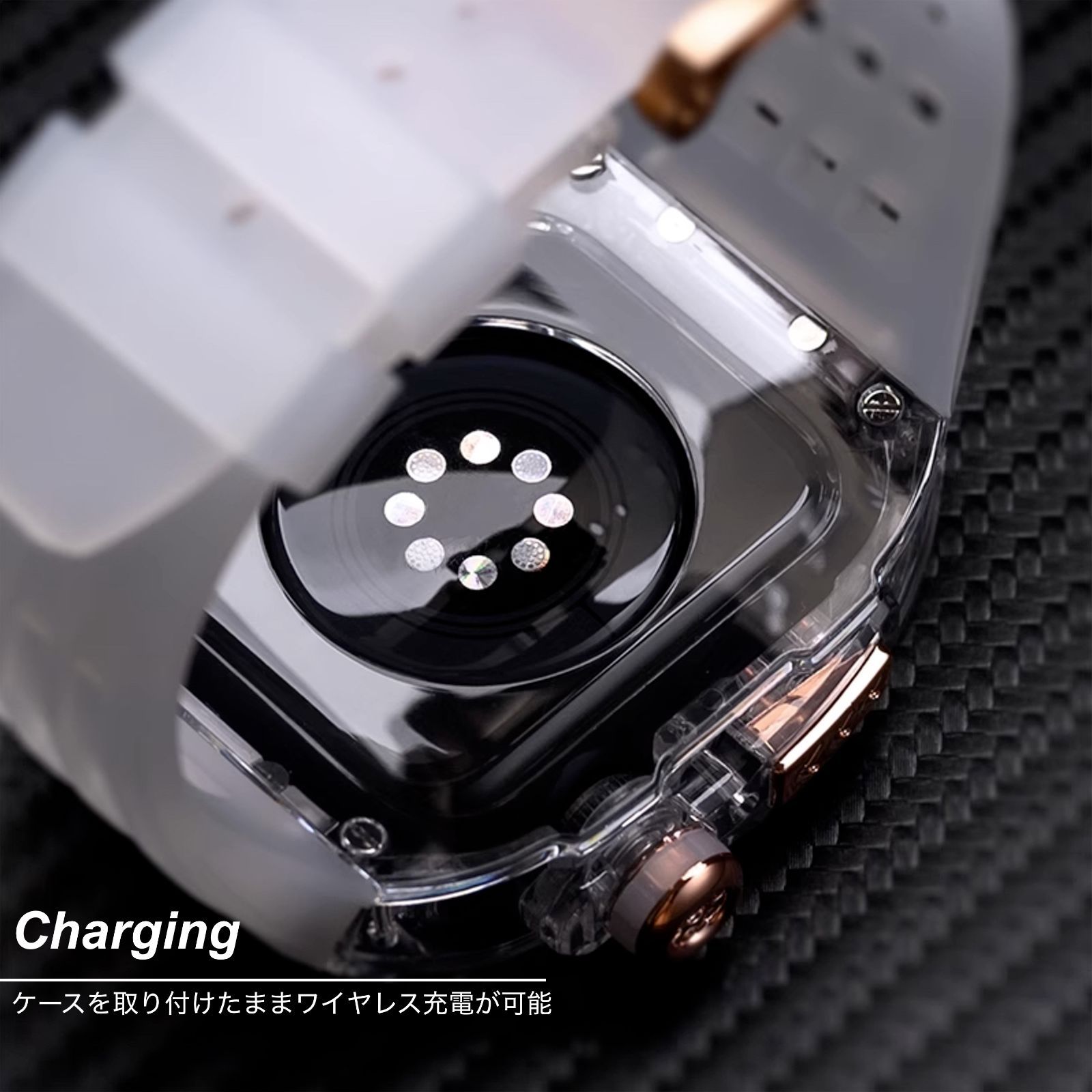 RB☆Apple Watch バンドステンレスケースカバーCZベルト RB☆Apple Watch バンドステンレスケースカバーCZベルト