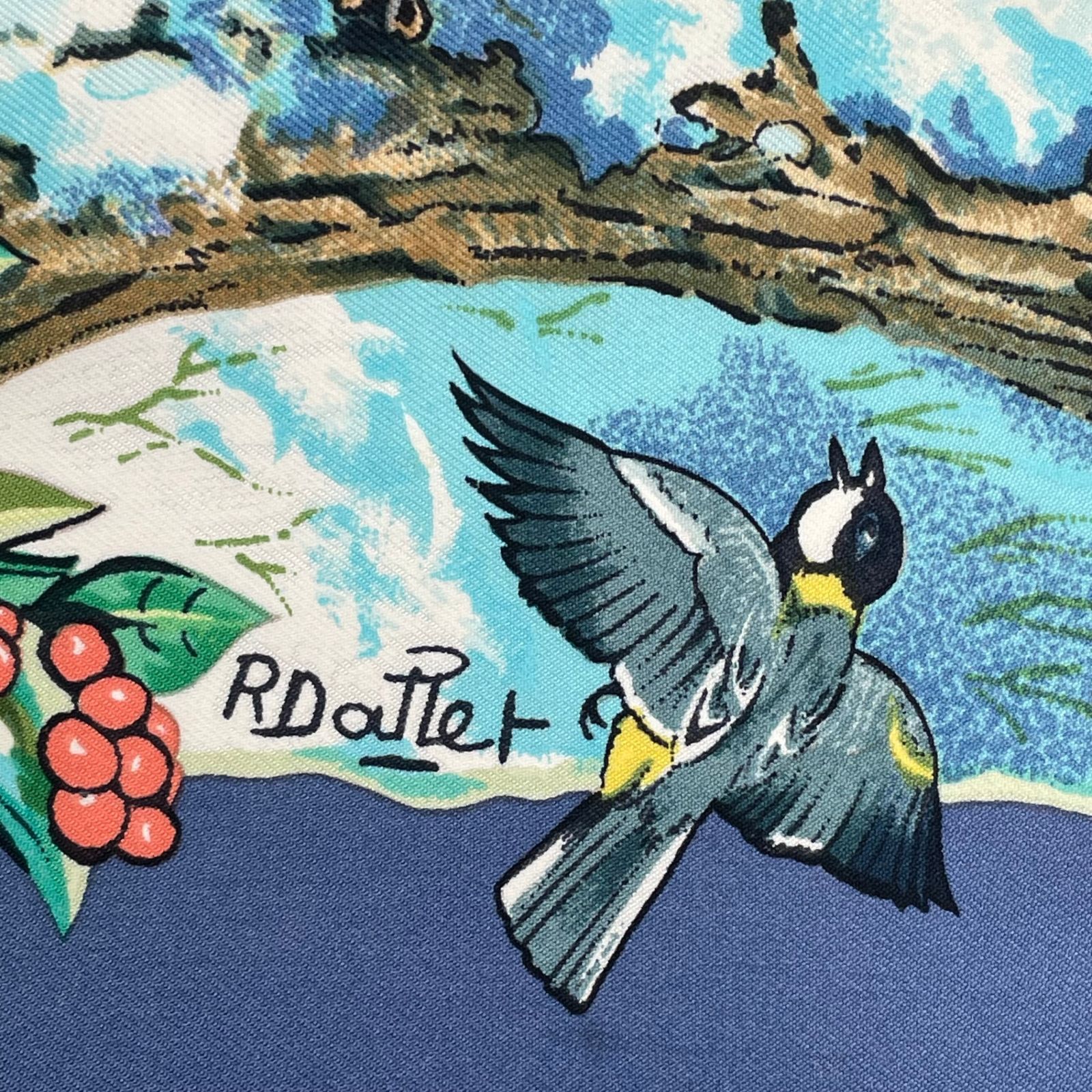 HERMES エルメス カレ 90 LES QUATRE SAISONS 四季 ブラウン 動物 花