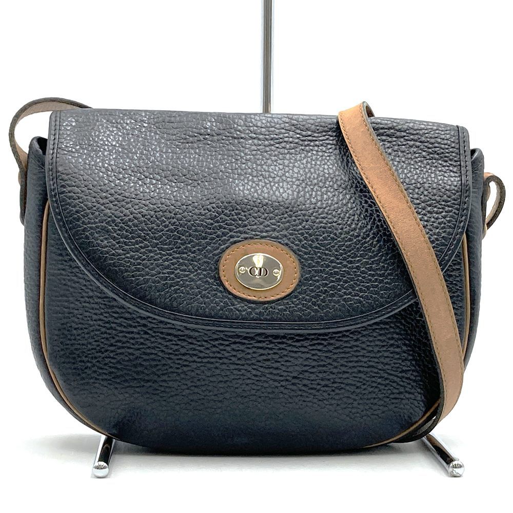 Dior ディオール ショルダーバッグ レザー ブラック ベージュ 