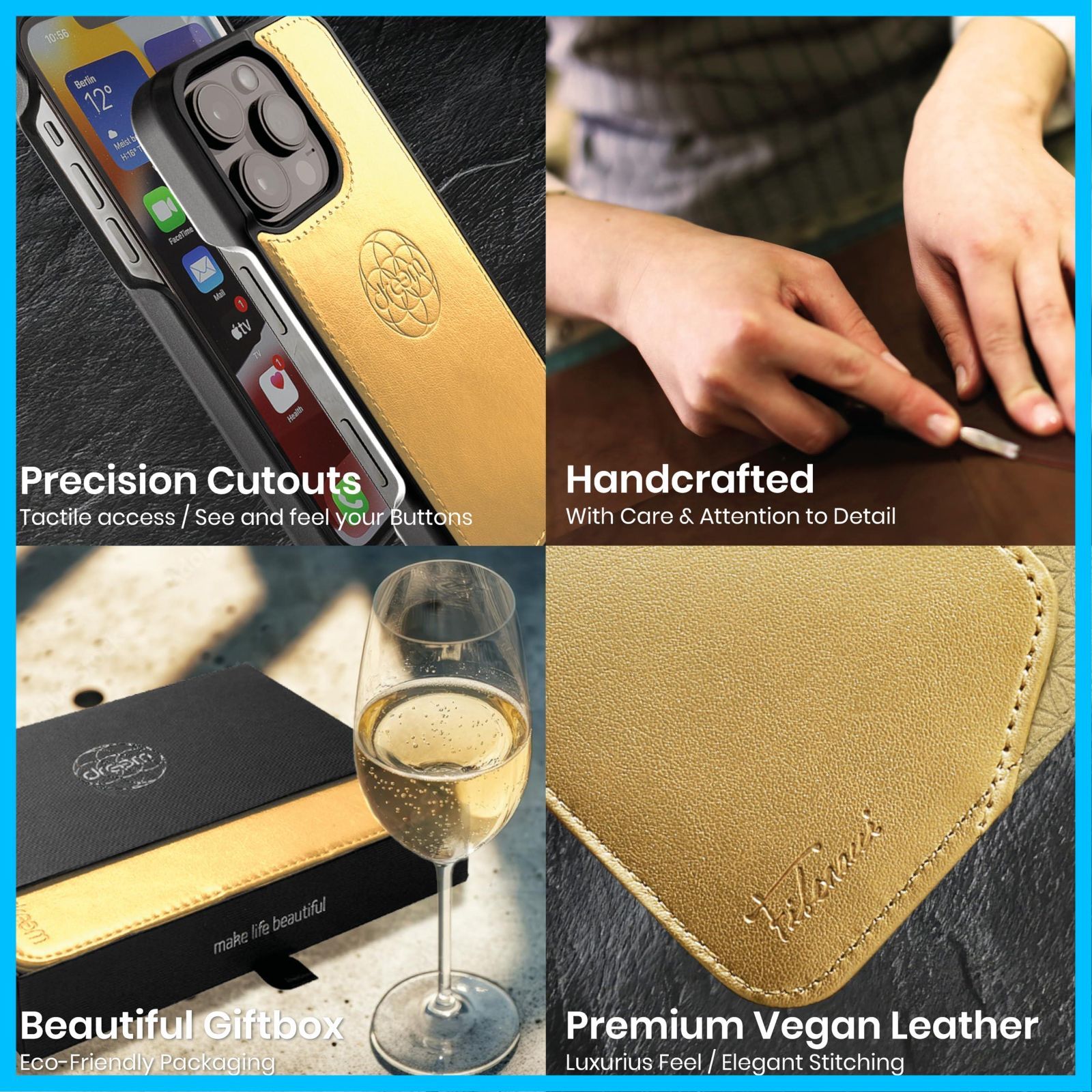 商品 - ヴィーガンレザー製 Max用 マグネット着脱式 Pro 耐衝撃 16 携帯電話ケース iPhone RFIDカード保護機能 Apple 2通りに使えるフリップスタンド付き 財布型ケース - フィボナッチ Fibonacci 2イン1 ゴー