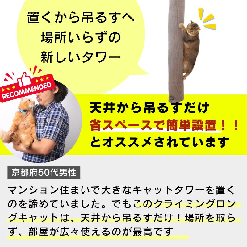【宅配送料無料】 猫用爪とぎ クライミングロングキャット アイボリー キャットタワー