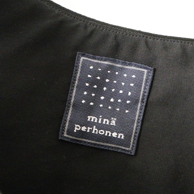 定価99000円 2025 SS ミナペルホネン mina perhonen tambourine コットン 刺繍 ティアードドレス 36 ブラック┃