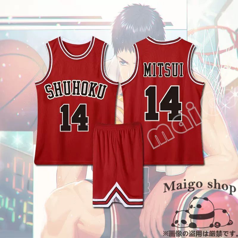 週末値下げ！スラムダンク　ユニフォーム　デサント　14 三井寿　新品タグ付き M】THE FIRST SLAM DUNK 湘北ユニフォームセット（三井寿
