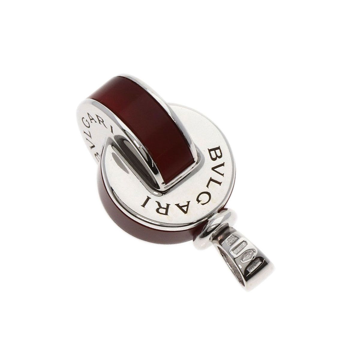 美品 ブルガリ オムニア 750 メノウ ネックレス ペンダント トップ BVLGARI ブルガリ オムニア メノウ ペンダントトップ K18WG