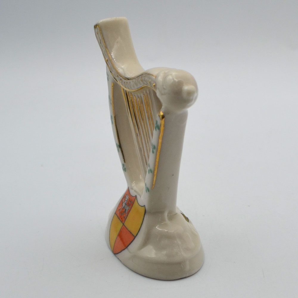 ヴィンテージ 雑貨 置物 フィギュア アイリッシュハープ Altrincham オルトリナム 紋章入り Grafton China グラフトンチャイナ イギリス 1900-1920年頃 22A123-1