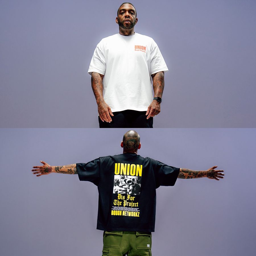 人気！【Pro Club】x Union LA ドウ ネットワークズ Tシャツ 送料無料】PRO CLUB × UNION LA DOUGH NETWORKZ Tシャツ【BLACK