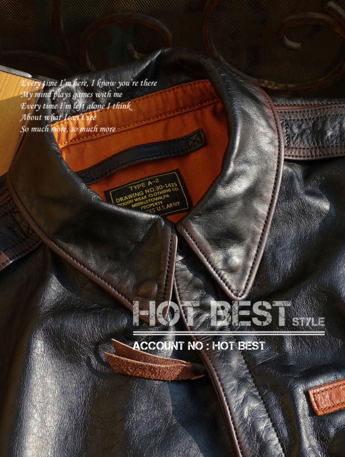 1.0mm 茶芯ホースハイド 復刻40's USAF TYPE A-2 フライトジャケット