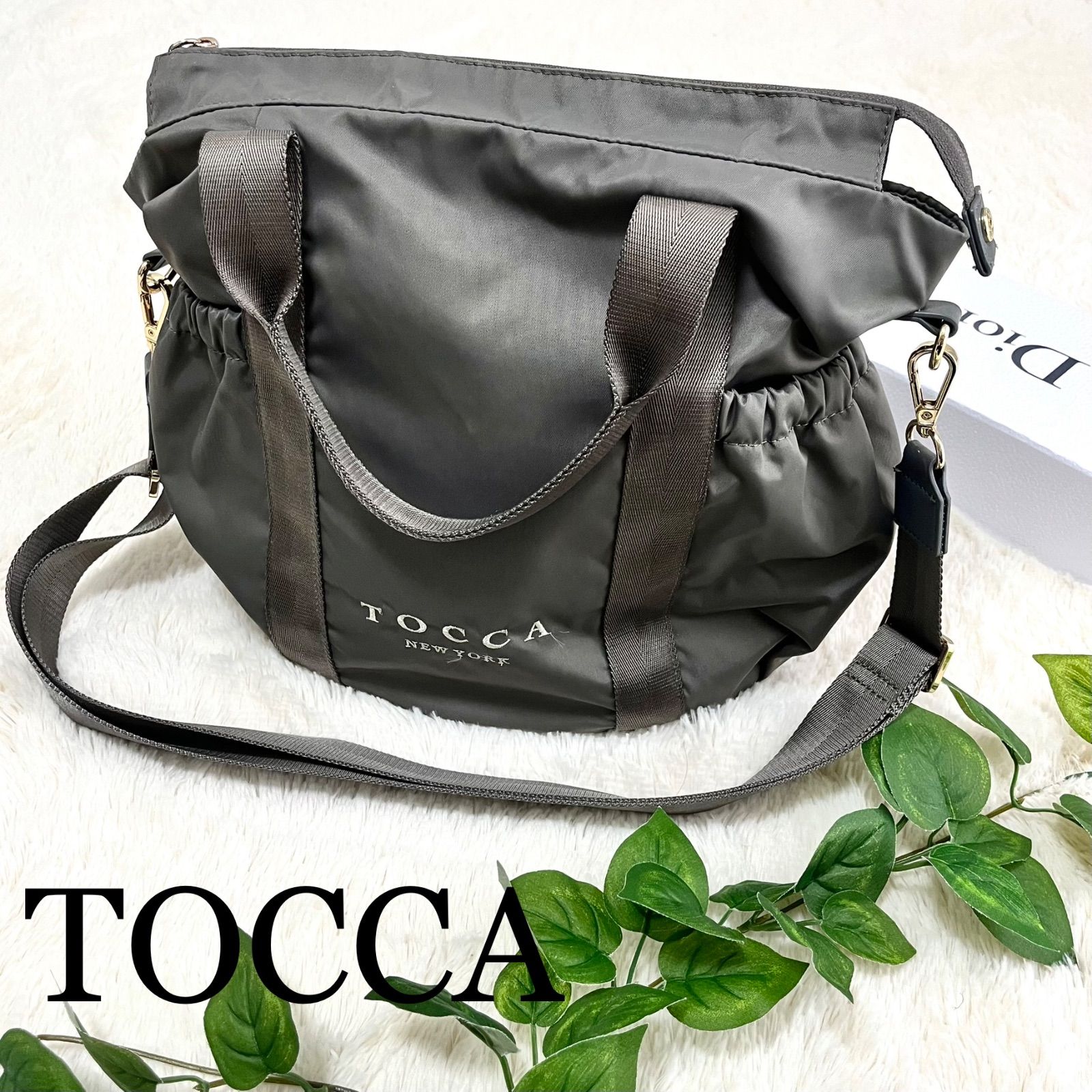 TOCCA バッグ ショルダーバッグ ハンドバッグ 2way リボン グレージュ