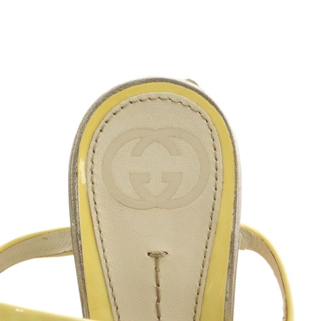 グッチ GUCCI サンダル ウェッジソール ストラップ 36.5 黄