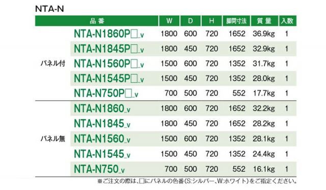 NTA-N 並行スタッキングテーブル フォールディングテーブル
