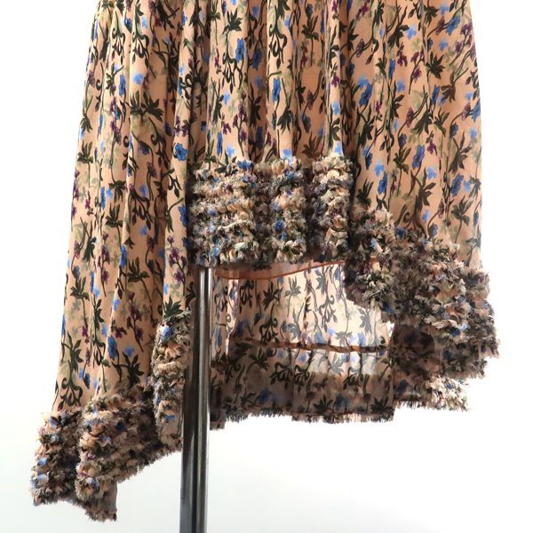 CHLOE フレア スカート #34 フラワー 花柄 QuietPink ピンクベージュ系 