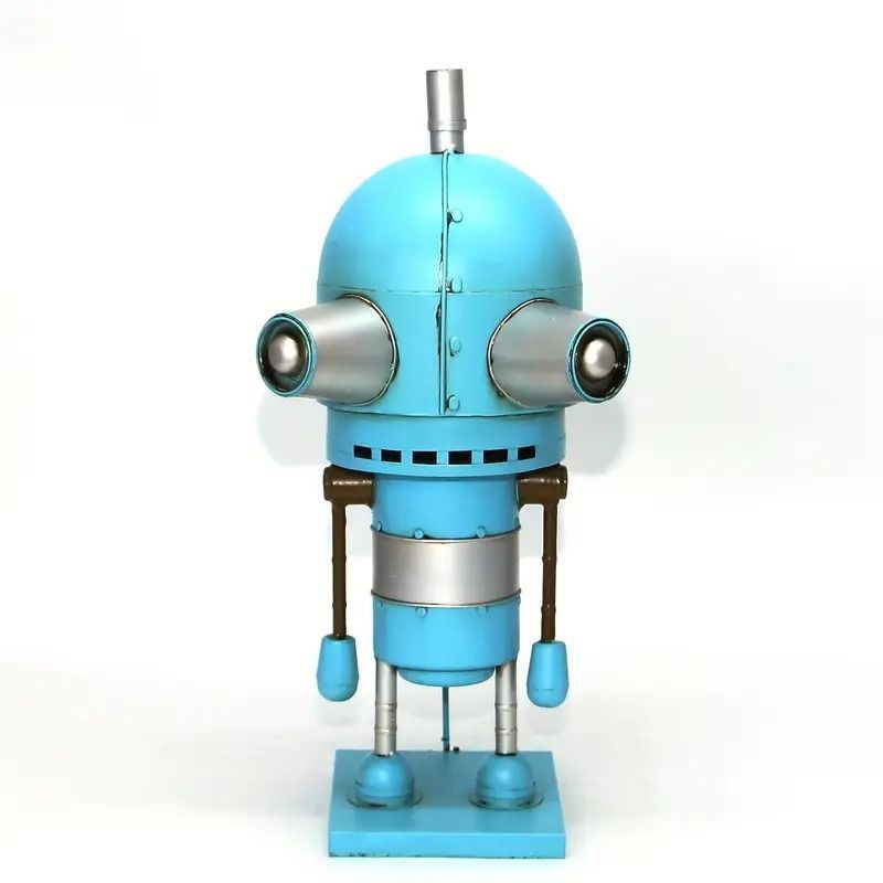 オブジェ オーナメント 置物 装飾品 フィギュア ロボット ブリキのおもちゃ 玩具 昭和 ブルー アートクラフト かっこいい ヴィンテージ スタイリッシュ ノスタルジー 玄関 リビングルーム 