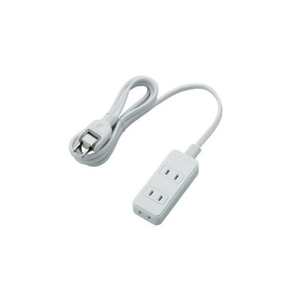 (まとめ) エレコム ほこりシャッター付き電源タップ 2P・3個口 ホワイト 2.0m T-ST02-22320WH 1個 