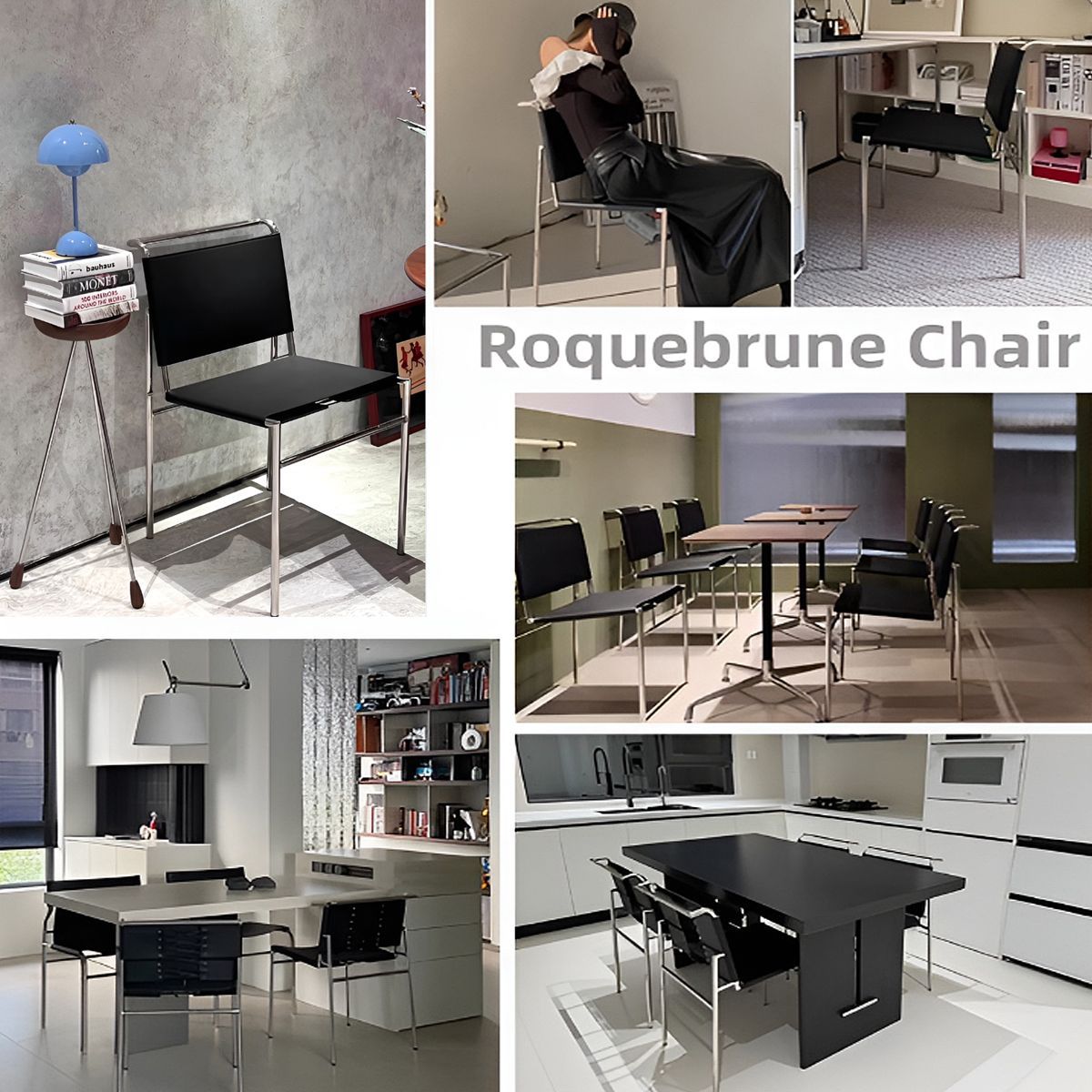 ダイニングチェア 北欧 一人掛け ROQUEBRUNE モダン 革張り
