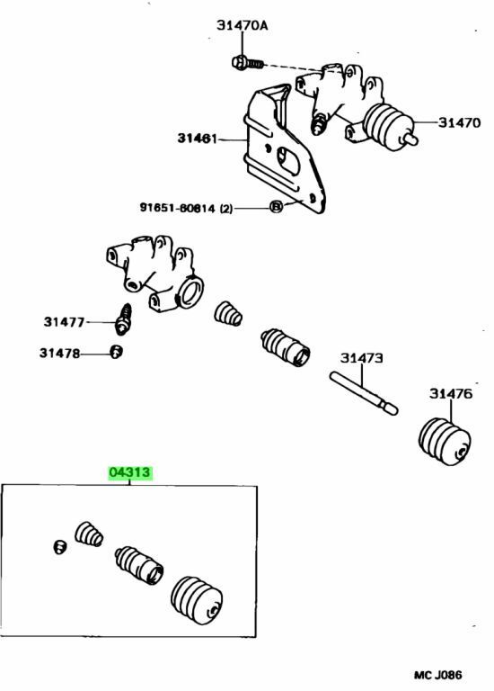 ★新品 トヨタ EP9# NP90 スターレット 純正 クラッチレリーズシリンダー オペレーティング キット TOYOTA cylinder kit, clutch release