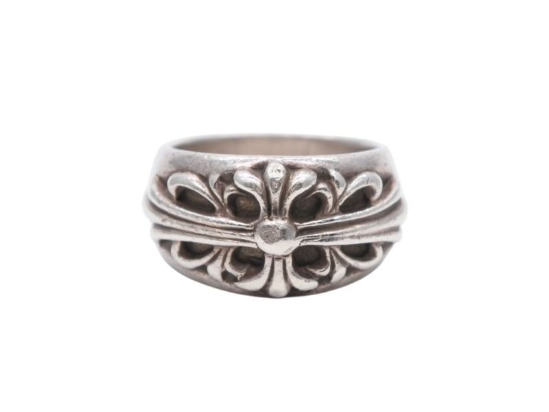 CHROME HEARTS クロムハーツ FLRL CRS フローラルクロス リング 指輪 重量約15.9g サイズ20号 1992|sterling刻印 4b007763