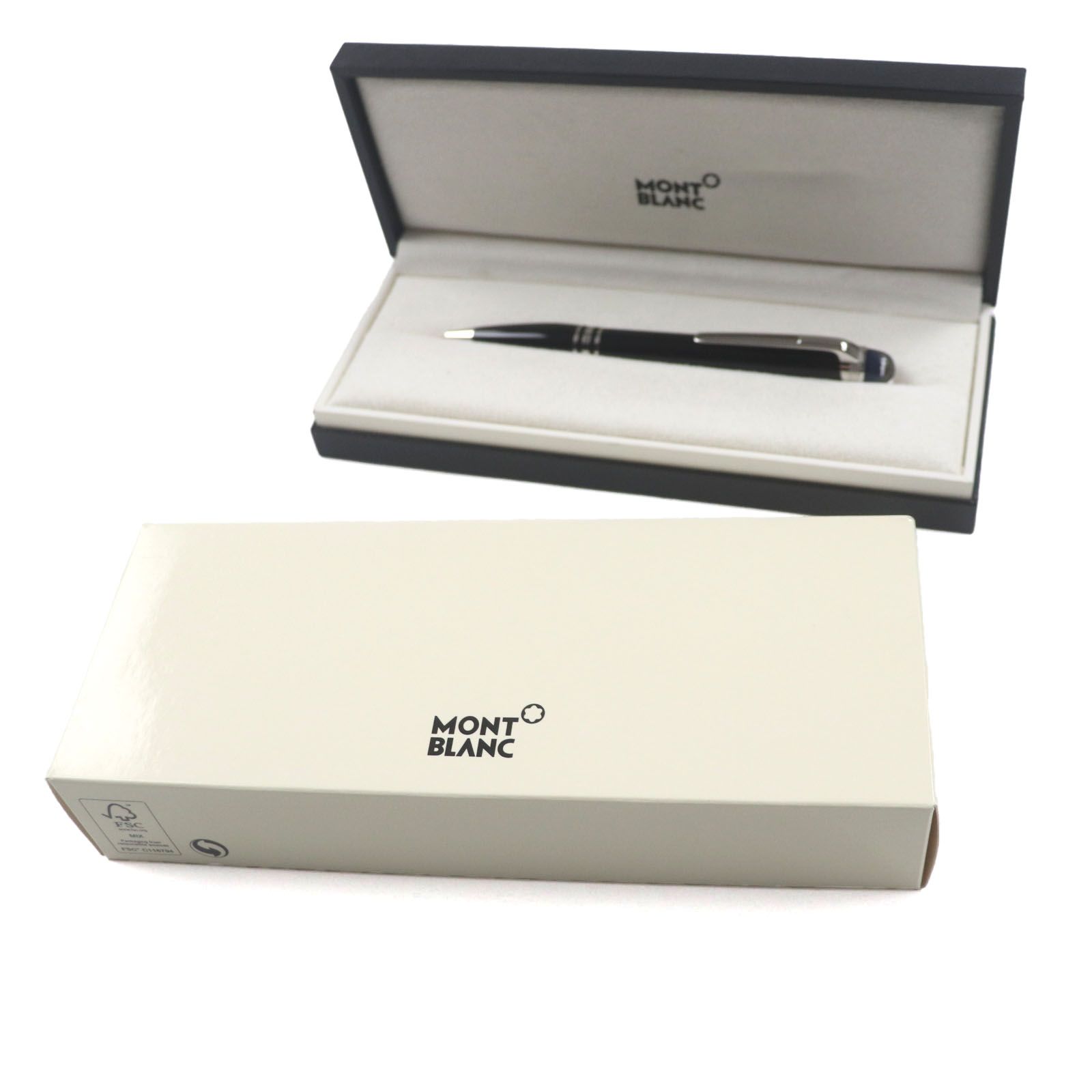 MONTBLANC モンブラン スターウォーカー ブルードーム プレシャスレジン ツイスト式 ホワイトスター ボールペン ブラック シルバー 箱 ケース付き ドイツ製 筆記 済み