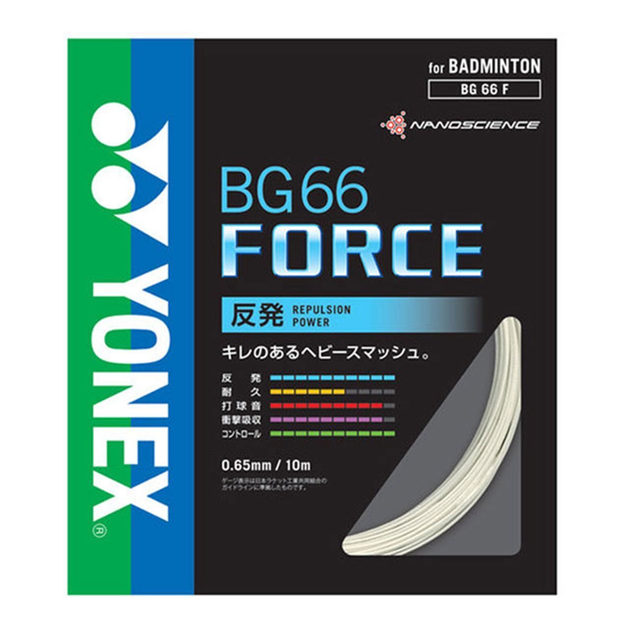 ストリングス BG66フォース (0.65mm) バドミントン BG66F-2 ホワイト ヨネックス(YONEX) ロール200m