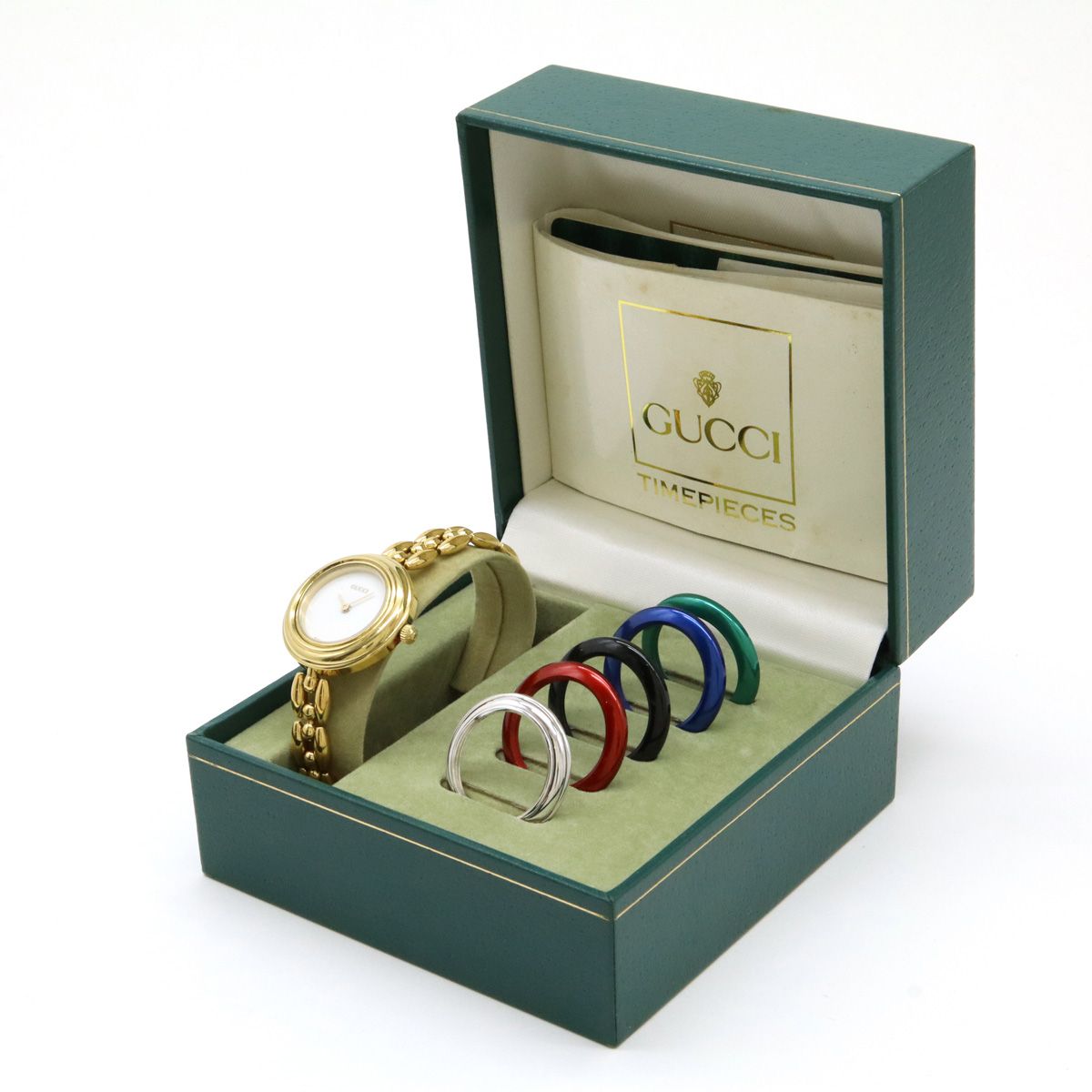 GUCCI グッチ チェンジベゼル ホワイト文字盤 GP レディース QZ