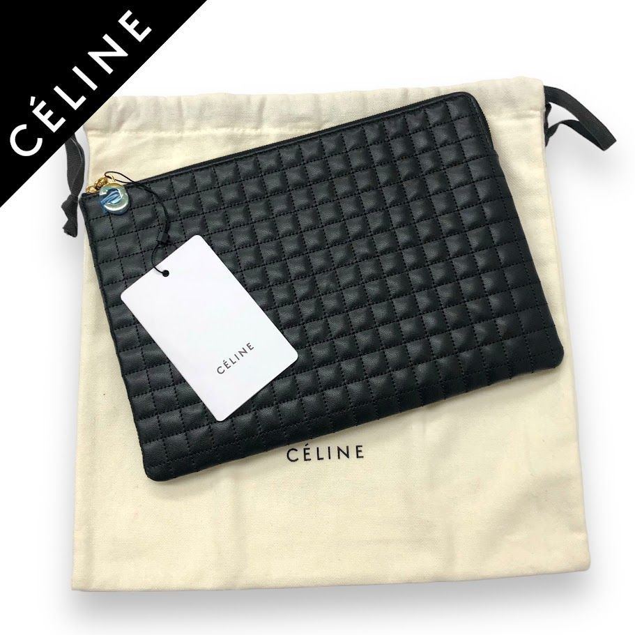 新品 未使用 CELINE セリーヌ Cチャーム ラージポーチ キルティング クラッチバッグ 10B813BFL.38NO ブラック ポーチ バッグ【鑑定済み】  - メルカリ