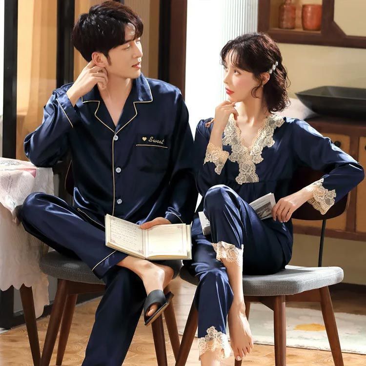 男女2着セット パジャマ ペアパジャマ カップル 上下セット 春