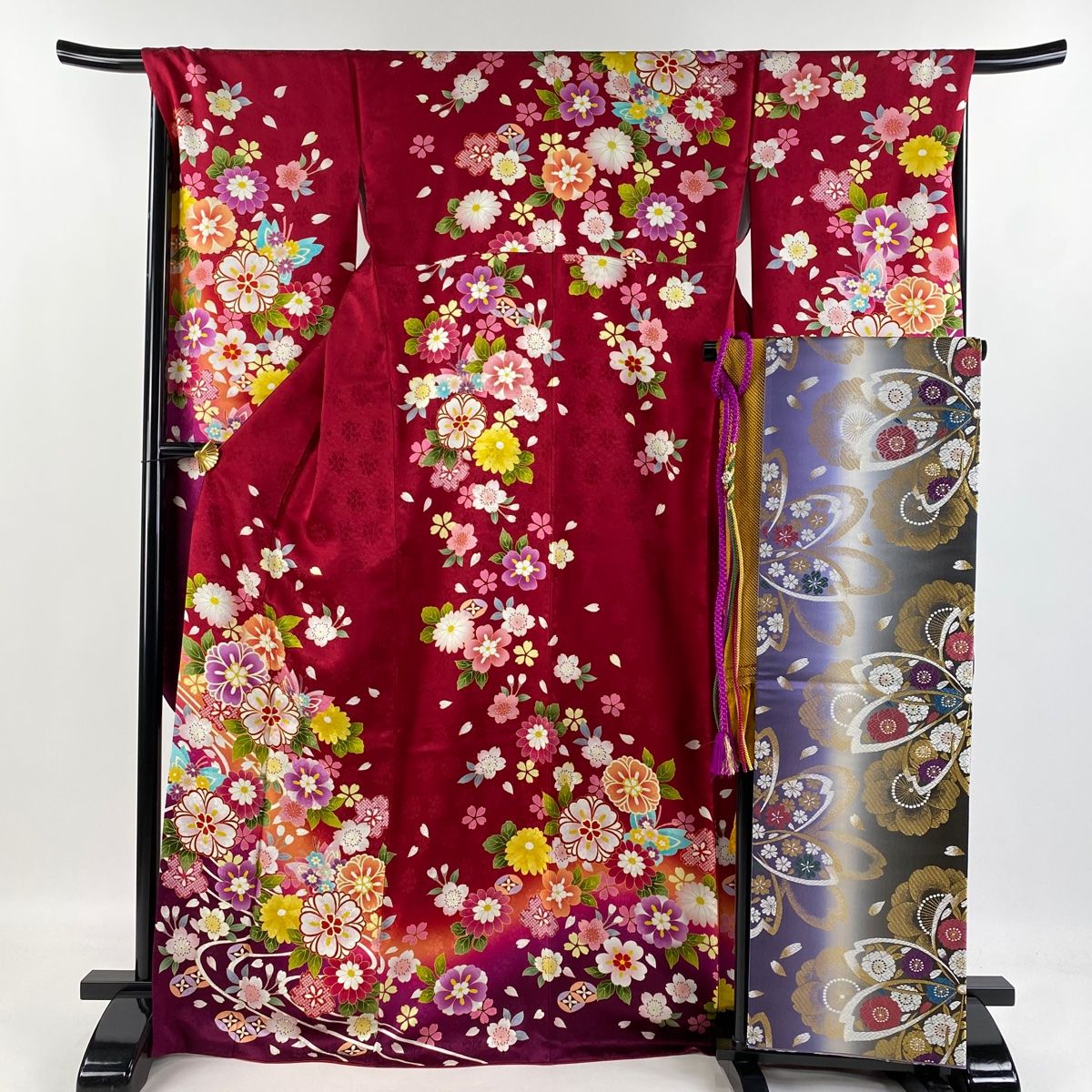 平和屋着物○豪華振袖 宝尽くし 枝梅文 暈し染め 金彩 正絹 逸品