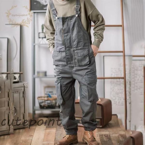 ニート NEAT サロペット オーバーオール カーゴ パンツ L 綿 カットオフ qs-lady294-03.jpg