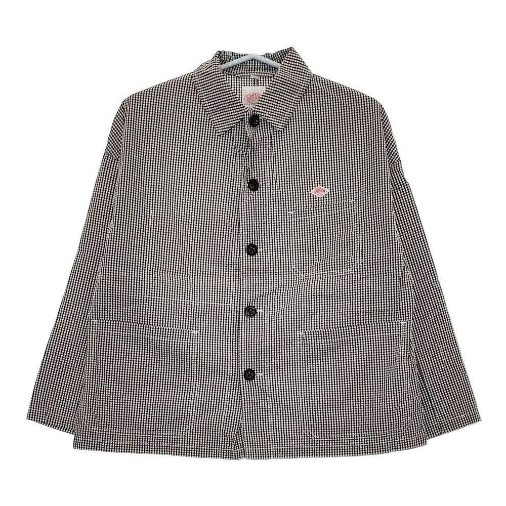 Danton POPLIN カバーオール ギンガムチェック 定価16280円 JD-3749 サイズ36 ブラック ホワイト レディース ダントン 5-0509M♪