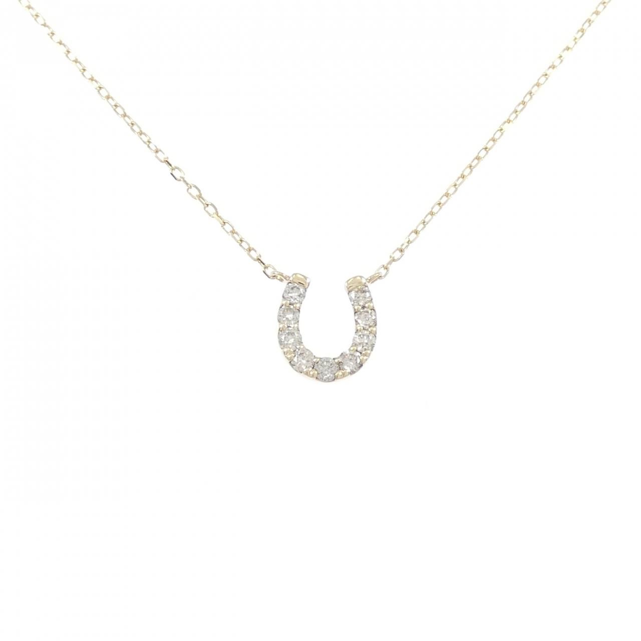 K10YG ホースシュー ダイヤモンド ネックレス 0.20CT