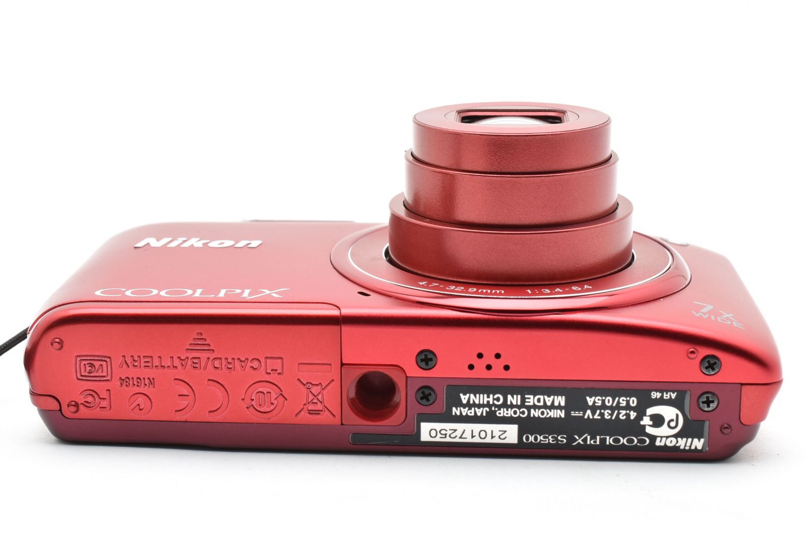 返品保証】☆良品☆ NIKON ニコン COOLPIX S3500 レッド ☆動作