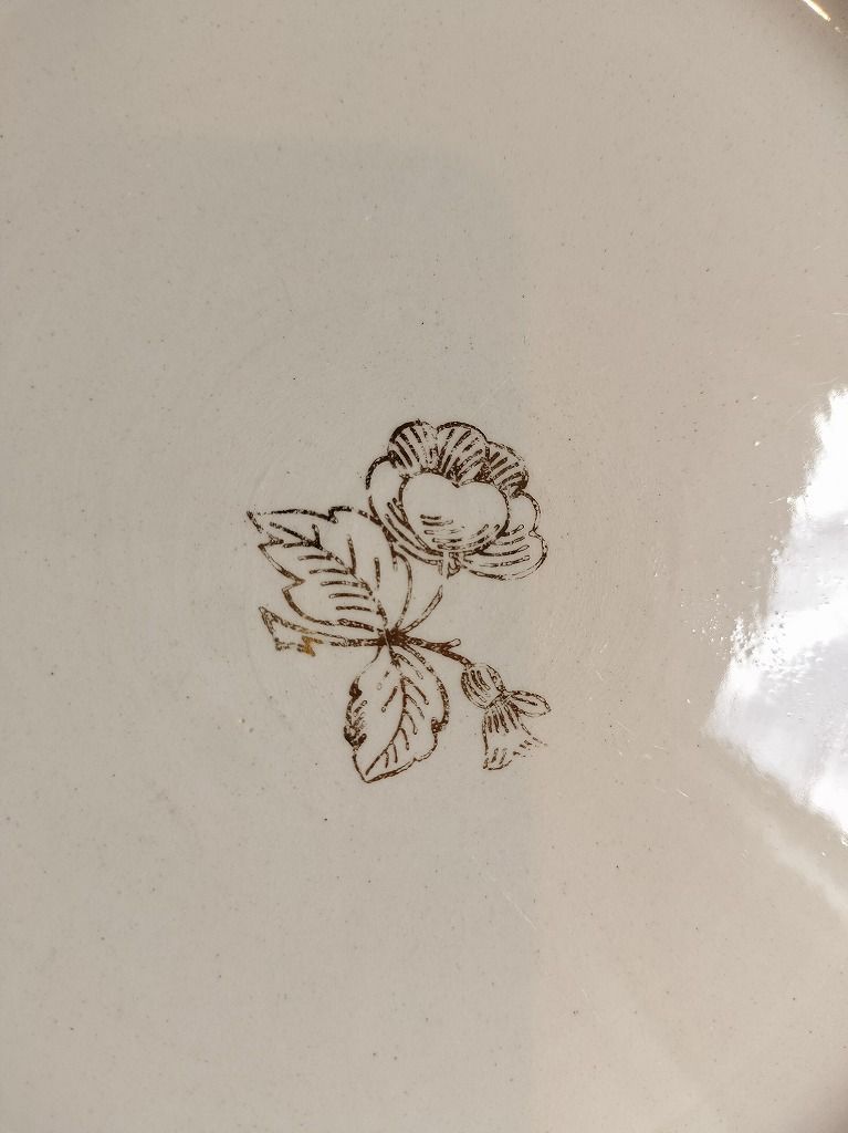 フランスアンティーク サルグミンヌ アグレスト 花リム プレート 3枚