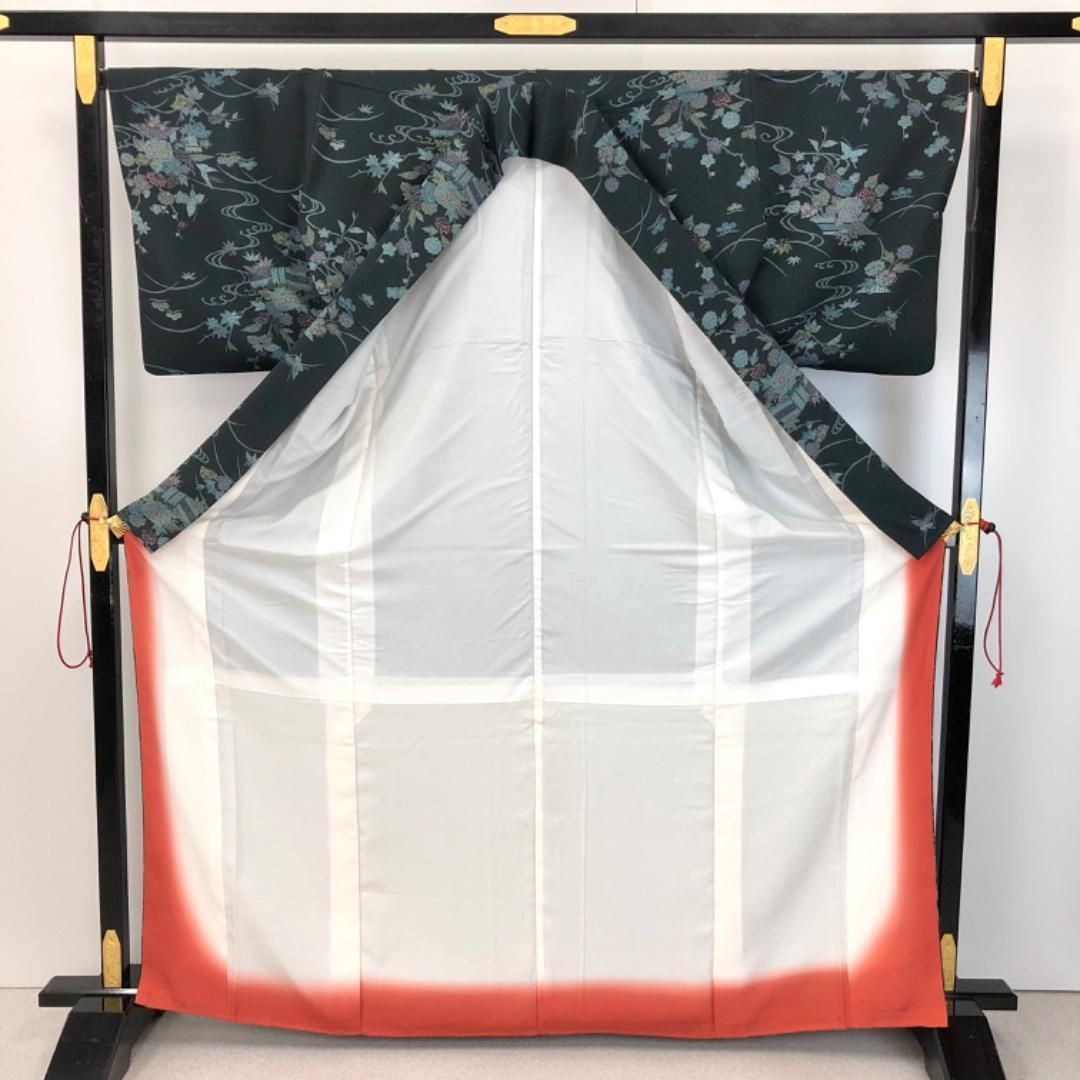 小紋 二代目南部幸雄 草木染 花草模様 つじみ色 トールサイズ K-5361