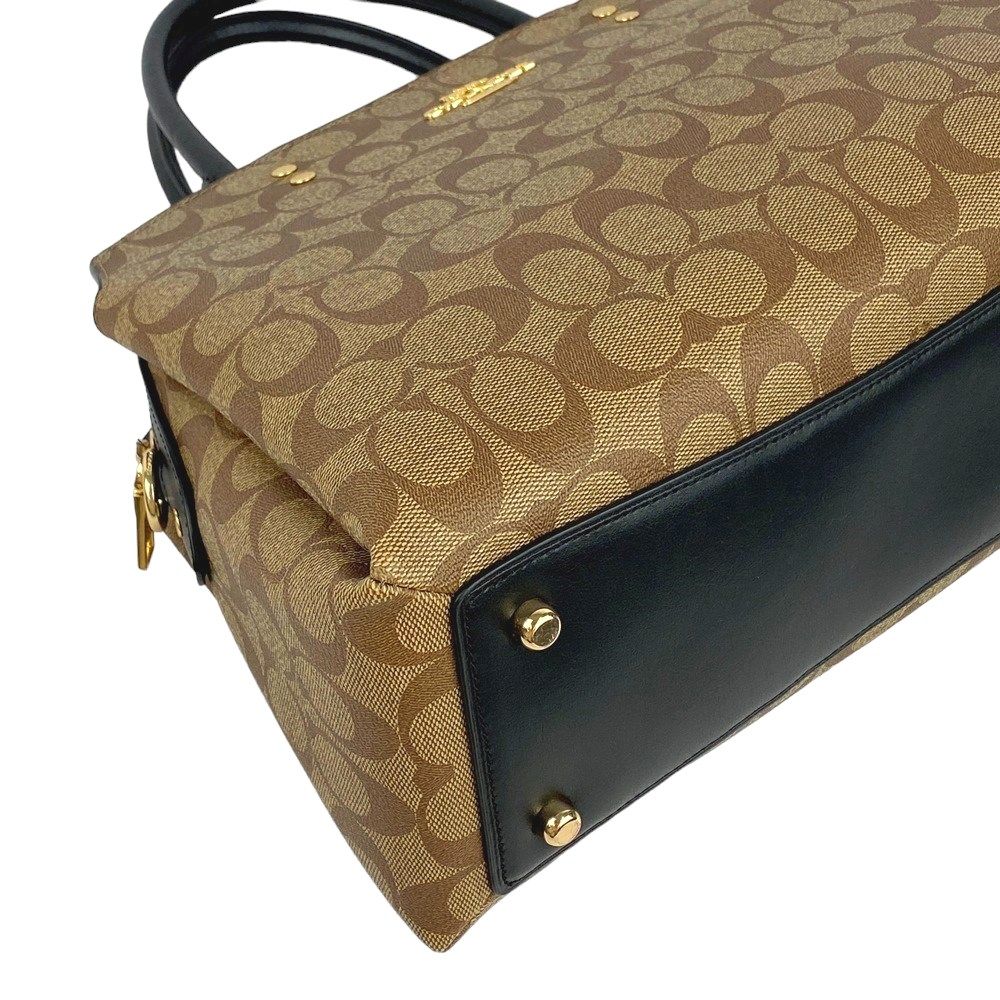 □美品□ コーチ 2WAY ハンド ショルダー バッグ シグネチャー レザー  