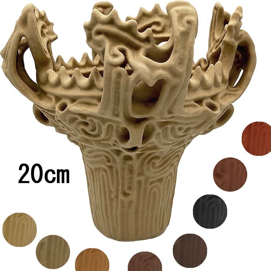木調色【20cm【火焔型土器 レプリカ】送料無料】現代アート風の