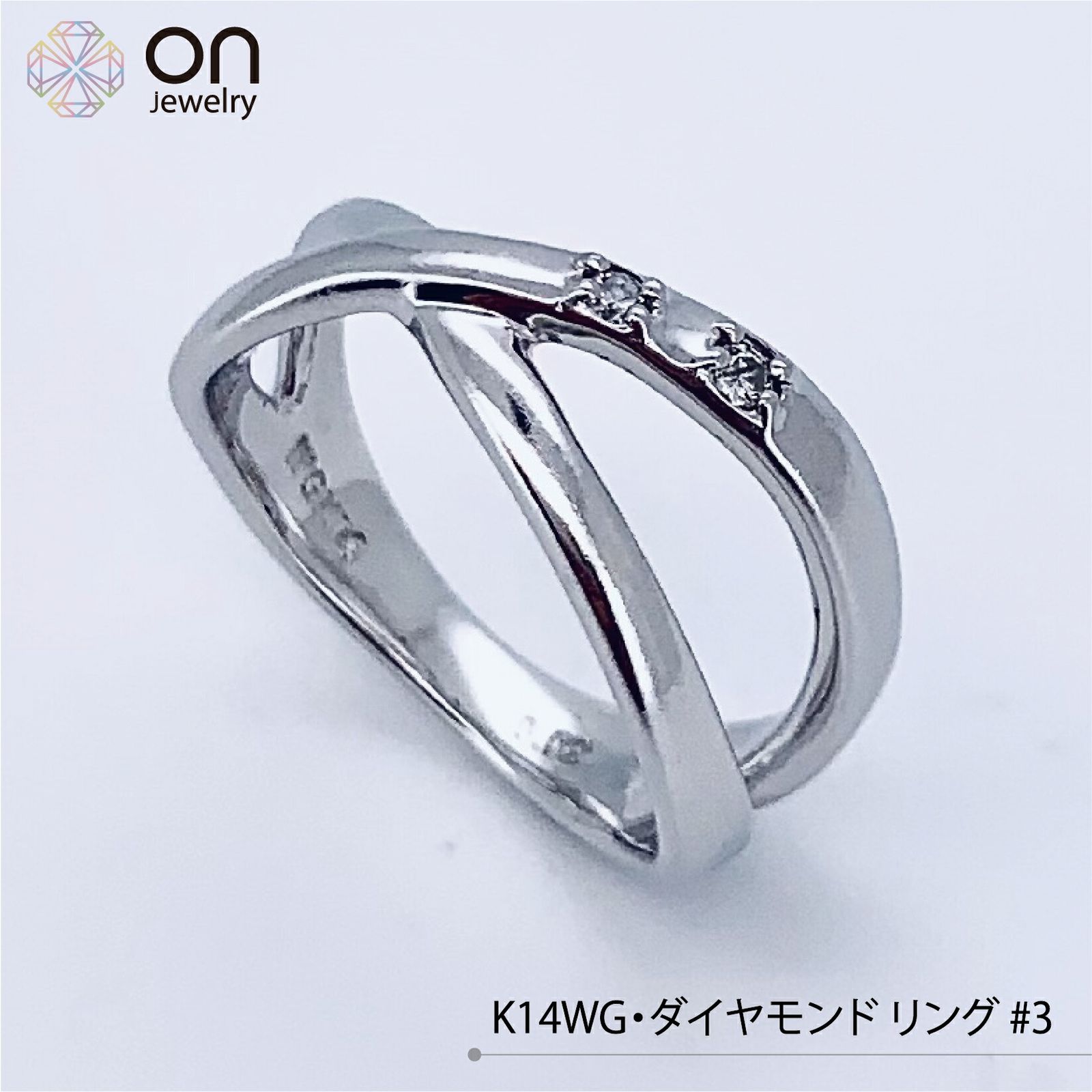 k14WG ピンキーリング ホワイトゴールド 新品仕上げ】K14WG ホワイトゴールド ダイヤモンド0.02ct 14金