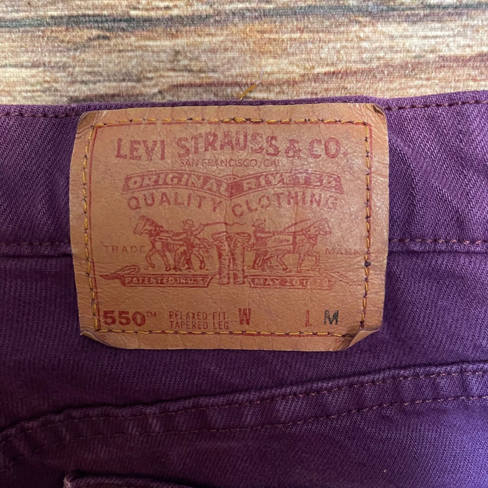 赤タブ 90's USA製 Levi's550 紫デニムパンツ W32 - メルカリ