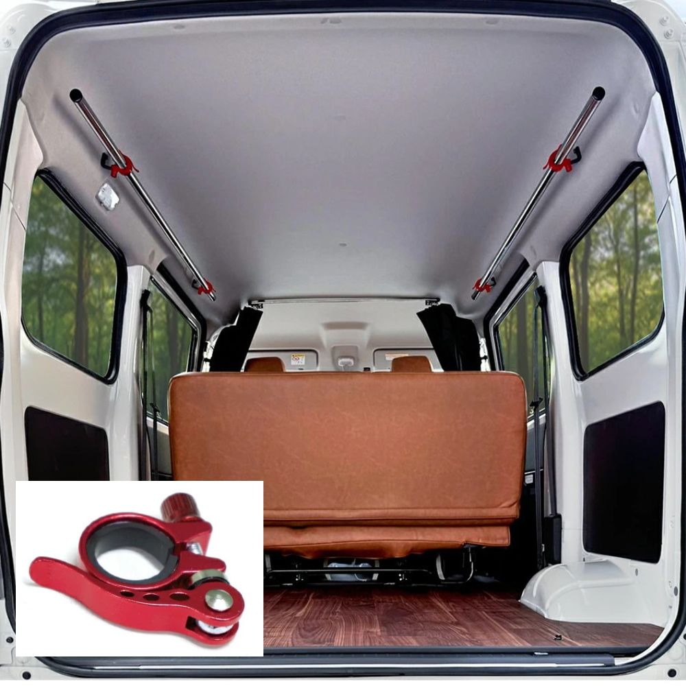 積載量アップ 天井 サイドバー パイプホルダー赤 マルチキャリアハンガー タウンエース バン S403 S413 R2 9- Hyog GL DX 工事不要