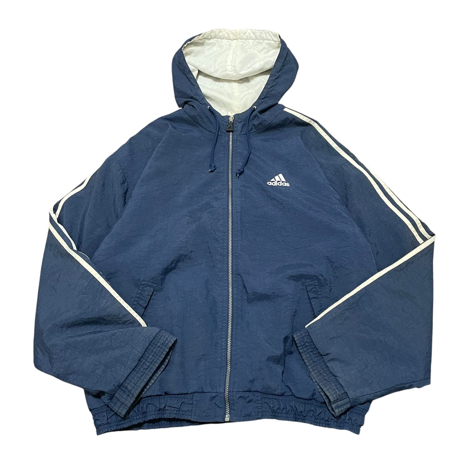 90s.adidas hood nylon jacket【OU075】