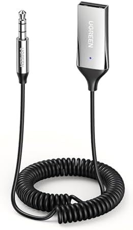 [新品※未使用] UGREEN Bluetooth5.3 車載レシーバー Bluetooth受信機 ブルートゥース化 ハンズフリー通話 車載オーディオ 3.5mm USB式 二台スマホ同時接続可能 通信距離?10M SBC対応 遅延時間?220mS マイク