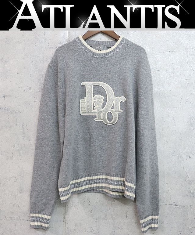 23SS⭐️美品⭐️ディオールオム×ERL ラメニットセーター デカロゴ M 23SS⭐️美品⭐️ディオールオム×ERL ラメニットセーター デカロゴ M