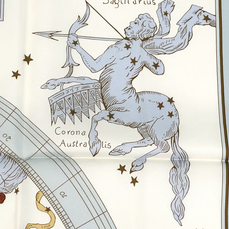 HERMES エルメス カレ90 CARPE DIEM 今日一日を楽しむ 太陽 月 星