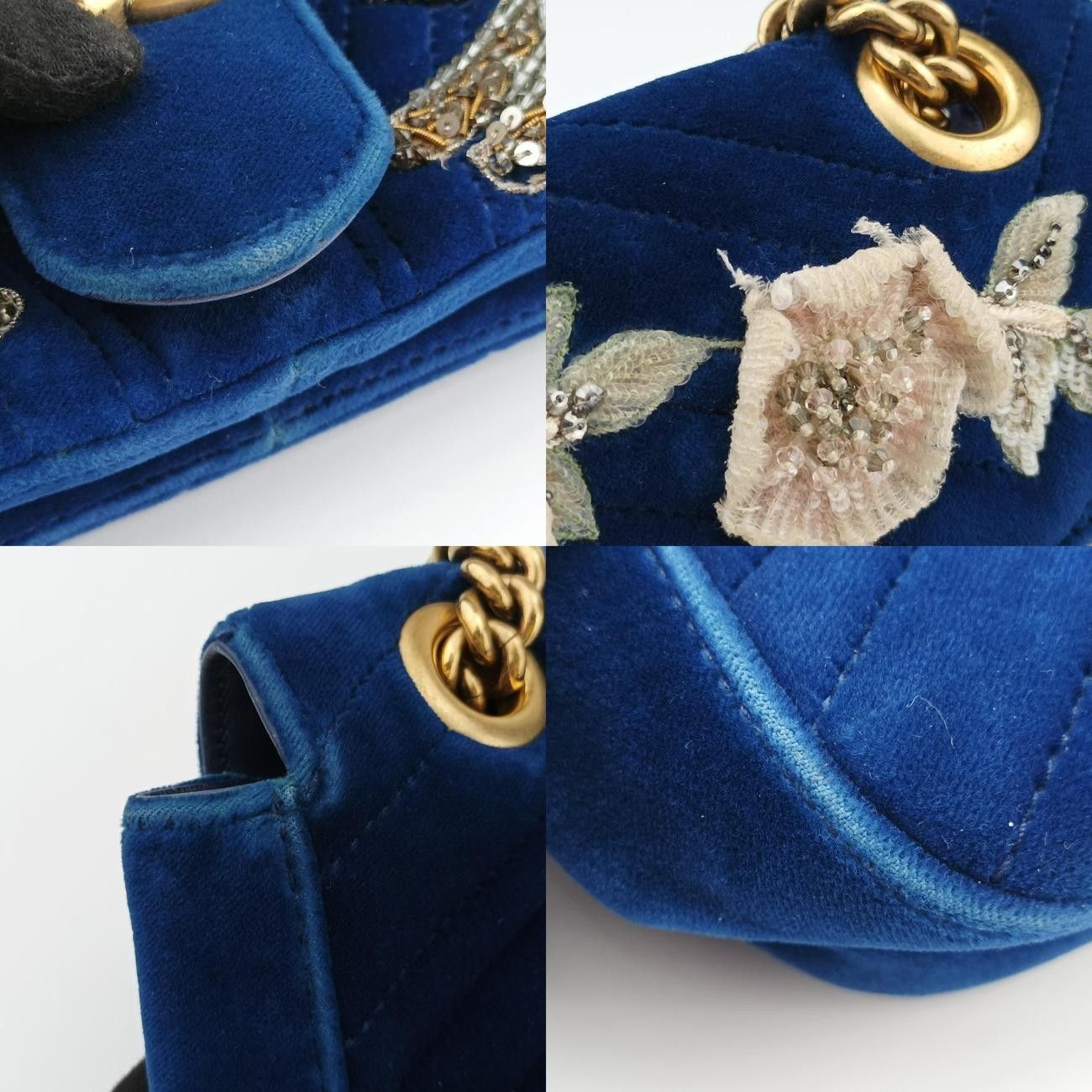 グッチGucciGGマーモントブルーベロア446744H022329426