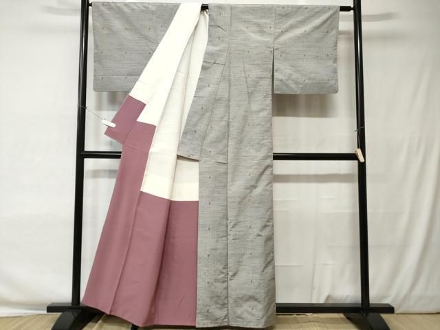 平和屋着物■上質な紬　単衣　変わり縞　正絹　逸品　未使用　AAAL0970Acs 平和屋着物▽上質な紬 単衣 変わり菱文 正絹 逸品 AAAT7059iu 平和