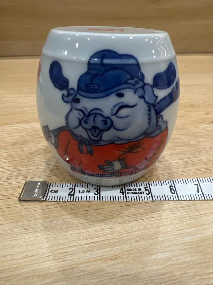 縁起の良い福猪柄 陶器製 蓋置き インテリア