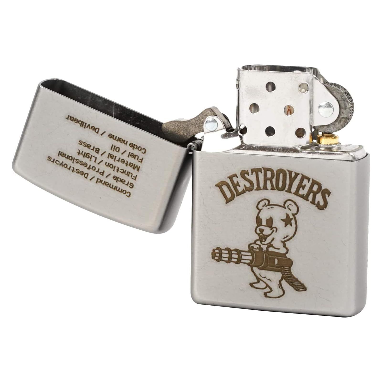 ジッポー Zippo ライター 防風 真鍮製 デストロイヤーズ 特製ステッカー付き クローム 2OF-DEVILBEAR WWW_KANDAIZUMI_COM