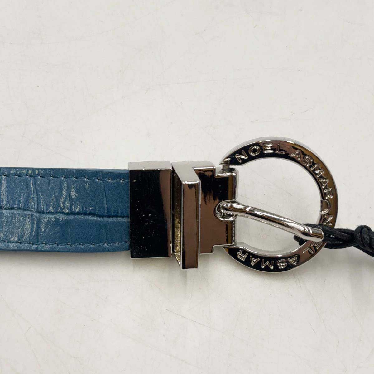 【中古・未使用品】NOEL ASMAR ノエルアスマール Demi Croc Belt レザーベルト M Azure ブルー NAD2904C レディース 乗馬 ウェア 馬術 未使用】NOEL ASMAR ノエルアスマール Demi Croc Belt レザー